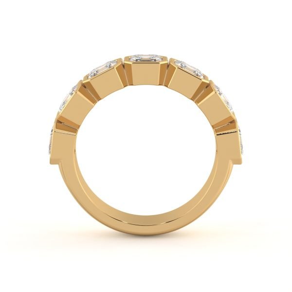 2.26ct Asscher Cut Laboratory Diamond Bezel Set Wedding Band - Image 3